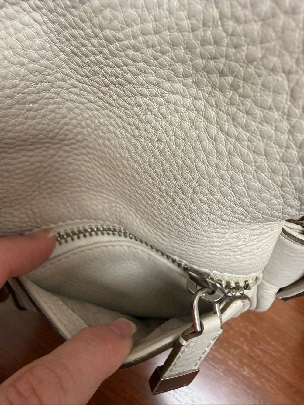 Michael Kors Layton Pebbled Leather Shoulder Bag Hobo Cream Large Designer Boho